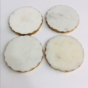Marble Coasters Gold Edging Set of 4
